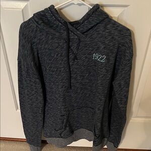 Hollister Dark Gray Hoodie with Teal Embroidery